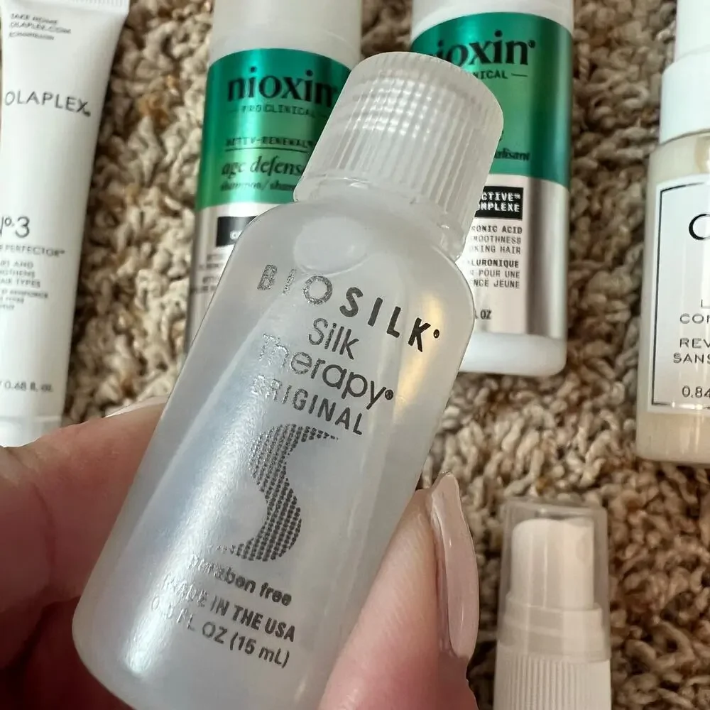 Ulta & Sephora assorted hair care deluxe size samples Olaplex Briogeo Ouai silk